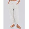 imageCaracilia Women Barrel Wide Leg Pants Casual Elastic Waist Loose Comfy Spring Vacation Travel Baggy Lounge SweatpantsLight Grey