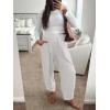 imageCaracilia Women Barrel Wide Leg Pants Casual Elastic Waist Loose Comfy Spring Vacation Travel Baggy Lounge SweatpantsLight Grey