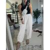 imageCaracilia Women Barrel Wide Leg Pants Casual Elastic Waist Loose Comfy Spring Vacation Travel Baggy Lounge SweatpantsLight Grey