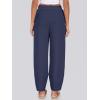 imageCaracilia Women Barrel Wide Leg Pants Casual Elastic Waist Loose Comfy Spring Vacation Travel Baggy Lounge SweatpantsNavy Blue