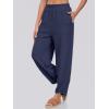 imageCaracilia Women Barrel Wide Leg Pants Casual Elastic Waist Loose Comfy Spring Vacation Travel Baggy Lounge SweatpantsNavy Blue