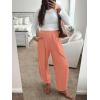 imageCaracilia Women Barrel Wide Leg Pants Casual Elastic Waist Loose Comfy Spring Vacation Travel Baggy Lounge SweatpantsOrange