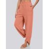 imageCaracilia Women Barrel Wide Leg Pants Casual Elastic Waist Loose Comfy Spring Vacation Travel Baggy Lounge SweatpantsOrange