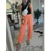 imageCaracilia Women Barrel Wide Leg Pants Casual Elastic Waist Loose Comfy Spring Vacation Travel Baggy Lounge SweatpantsOrange