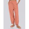 imageCaracilia Women Barrel Wide Leg Pants Casual Elastic Waist Loose Comfy Spring Vacation Travel Baggy Lounge SweatpantsOrange