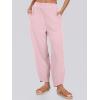 imageCaracilia Women Barrel Wide Leg Pants Casual Elastic Waist Loose Comfy Spring Vacation Travel Baggy Lounge SweatpantsPink