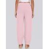 imageCaracilia Women Barrel Wide Leg Pants Casual Elastic Waist Loose Comfy Spring Vacation Travel Baggy Lounge SweatpantsPink