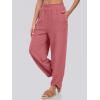 imageCaracilia Women Barrel Wide Leg Pants Casual Elastic Waist Loose Comfy Spring Vacation Travel Baggy Lounge SweatpantsRust Red