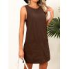 imageCaracilia Women Corduroy Overall Dress Casual Sleeveless Romper Jumper Mini Dresses Pinafore Skirtall 2025 Trendy OutfitsBrown