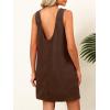 imageCaracilia Women Corduroy Overall Dress Casual Sleeveless Romper Jumper Mini Dresses Pinafore Skirtall 2025 Trendy OutfitsBrown