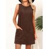 imageCaracilia Women Corduroy Overall Dress Casual Sleeveless Romper Jumper Mini Dresses Pinafore Skirtall 2025 Trendy OutfitsBrown