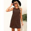 imageCaracilia Women Corduroy Overall Dress Casual Sleeveless Romper Jumper Mini Dresses Pinafore Skirtall 2025 Trendy OutfitsBrown
