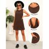 imageCaracilia Women Corduroy Overall Dress Casual Sleeveless Romper Jumper Mini Dresses Pinafore Skirtall 2025 Trendy OutfitsBrown