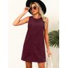 imageCaracilia Women Corduroy Overall Dress Casual Sleeveless Romper Jumper Mini Dresses Pinafore Skirtall 2025 Trendy OutfitsBurgundy