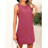 imageCaracilia Women Corduroy Overall Dress Casual Sleeveless Romper Jumper Mini Dresses Pinafore Skirtall 2025 Trendy OutfitsDark Pink