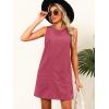 imageCaracilia Women Corduroy Overall Dress Casual Sleeveless Romper Jumper Mini Dresses Pinafore Skirtall 2025 Trendy OutfitsDark Pink
