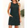 imageCaracilia Women Corduroy Overall Dress Casual Sleeveless Romper Jumper Mini Dresses Pinafore Skirtall 2025 Trendy OutfitsDeep Green