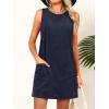 imageCaracilia Women Corduroy Overall Dress Casual Sleeveless Romper Jumper Mini Dresses Pinafore Skirtall 2025 Trendy OutfitsNavy Blue