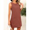 imageCaracilia Women Corduroy Overall Dress Casual Sleeveless Romper Jumper Mini Dresses Pinafore Skirtall 2025 Trendy OutfitsRust Brown