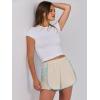 imageCaracilia Women Running Shorts Flowy Pleated Athletic Shorts Summer High Waisted Tennis Sporty Workout Gym ShortsApricot