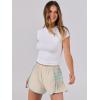 imageCaracilia Women Running Shorts Flowy Pleated Athletic Shorts Summer High Waisted Tennis Sporty Workout Gym ShortsApricot