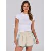 imageCaracilia Women Running Shorts Flowy Pleated Athletic Shorts Summer High Waisted Tennis Sporty Workout Gym ShortsApricot
