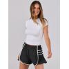 imageCaracilia Women Running Shorts Flowy Pleated Athletic Shorts Summer High Waisted Tennis Sporty Workout Gym ShortsBlack