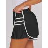 imageCaracilia Women Running Shorts Flowy Pleated Athletic Shorts Summer High Waisted Tennis Sporty Workout Gym ShortsBlack