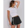 imageCaracilia Women Running Shorts Flowy Pleated Athletic Shorts Summer High Waisted Tennis Sporty Workout Gym ShortsBlack