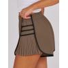 imageCaracilia Women Running Shorts Flowy Pleated Athletic Shorts Summer High Waisted Tennis Sporty Workout Gym ShortsBrown