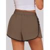 imageCaracilia Women Running Shorts Flowy Pleated Athletic Shorts Summer High Waisted Tennis Sporty Workout Gym ShortsBrown