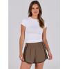 imageCaracilia Women Running Shorts Flowy Pleated Athletic Shorts Summer High Waisted Tennis Sporty Workout Gym ShortsBrown