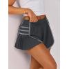 imageCaracilia Women Running Shorts Flowy Pleated Athletic Shorts Summer High Waisted Tennis Sporty Workout Gym ShortsDark Grey