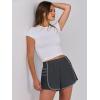 imageCaracilia Women Running Shorts Flowy Pleated Athletic Shorts Summer High Waisted Tennis Sporty Workout Gym ShortsDark Grey