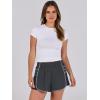 imageCaracilia Women Running Shorts Flowy Pleated Athletic Shorts Summer High Waisted Tennis Sporty Workout Gym ShortsDark Grey