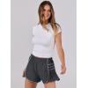 imageCaracilia Women Running Shorts Flowy Pleated Athletic Shorts Summer High Waisted Tennis Sporty Workout Gym ShortsDark Grey