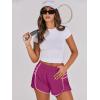 imageCaracilia Women Running Shorts Flowy Pleated Athletic Shorts Summer High Waisted Tennis Sporty Workout Gym ShortsDark Hot Pink