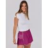 imageCaracilia Women Running Shorts Flowy Pleated Athletic Shorts Summer High Waisted Tennis Sporty Workout Gym ShortsDark Hot Pink