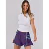 imageCaracilia Women Running Shorts Flowy Pleated Athletic Shorts Summer High Waisted Tennis Sporty Workout Gym ShortsDark Purple
