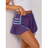 imageCaracilia Women Running Shorts Flowy Pleated Athletic Shorts Summer High Waisted Tennis Sporty Workout Gym ShortsDark Purple