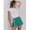 imageCaracilia Women Running Shorts Flowy Pleated Athletic Shorts Summer High Waisted Tennis Sporty Workout Gym ShortsGreen