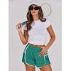 imageCaracilia Women Running Shorts Flowy Pleated Athletic Shorts Summer High Waisted Tennis Sporty Workout Gym ShortsGreen