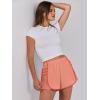 imageCaracilia Women Running Shorts Flowy Pleated Athletic Shorts Summer High Waisted Tennis Sporty Workout Gym ShortsLight Orange