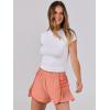 imageCaracilia Women Running Shorts Flowy Pleated Athletic Shorts Summer High Waisted Tennis Sporty Workout Gym ShortsLight Orange