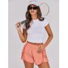 imageCaracilia Women Running Shorts Flowy Pleated Athletic Shorts Summer High Waisted Tennis Sporty Workout Gym ShortsLight Orange