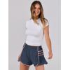 imageCaracilia Women Running Shorts Flowy Pleated Athletic Shorts Summer High Waisted Tennis Sporty Workout Gym ShortsNavy