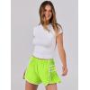 imageCaracilia Women Running Shorts Flowy Pleated Athletic Shorts Summer High Waisted Tennis Sporty Workout Gym ShortsNeon Yellow