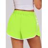 imageCaracilia Women Running Shorts Flowy Pleated Athletic Shorts Summer High Waisted Tennis Sporty Workout Gym ShortsNeon Yellow