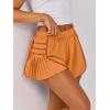 imageCaracilia Women Running Shorts Flowy Pleated Athletic Shorts Summer High Waisted Tennis Sporty Workout Gym ShortsOrange