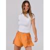 imageCaracilia Women Running Shorts Flowy Pleated Athletic Shorts Summer High Waisted Tennis Sporty Workout Gym ShortsOrange
